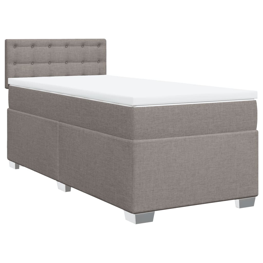 Vidaxl Letto Continentale Con Materasso, Taupe, Tessuto, 90X200 Cm
