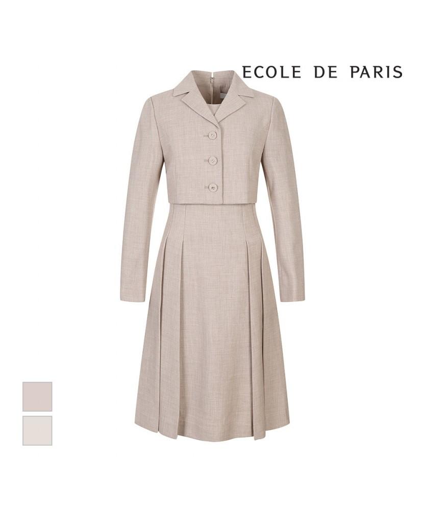 ECOLEDEPARIS Three-Button Collar Dress_Rb3Xwoam23Z