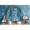 Summer Nautical Photography Background Underwater Pirate Wood Board Sailboat Rudder Boy Kids Birthday Party Decor Photo Backdrop