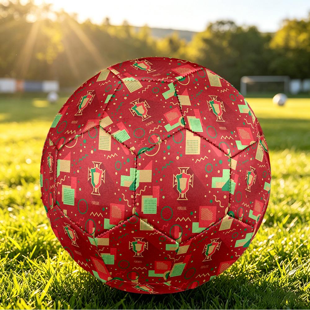 Portugalsko Fotbalový Potisk Velikost 5 Fotbalový Míč Odolný proti Opotřebení Standardní Fotbalový Míč pro Trénink Dospělých Dárek pro Fanoušky pro Vnitřní Venkovní Zápas Sport