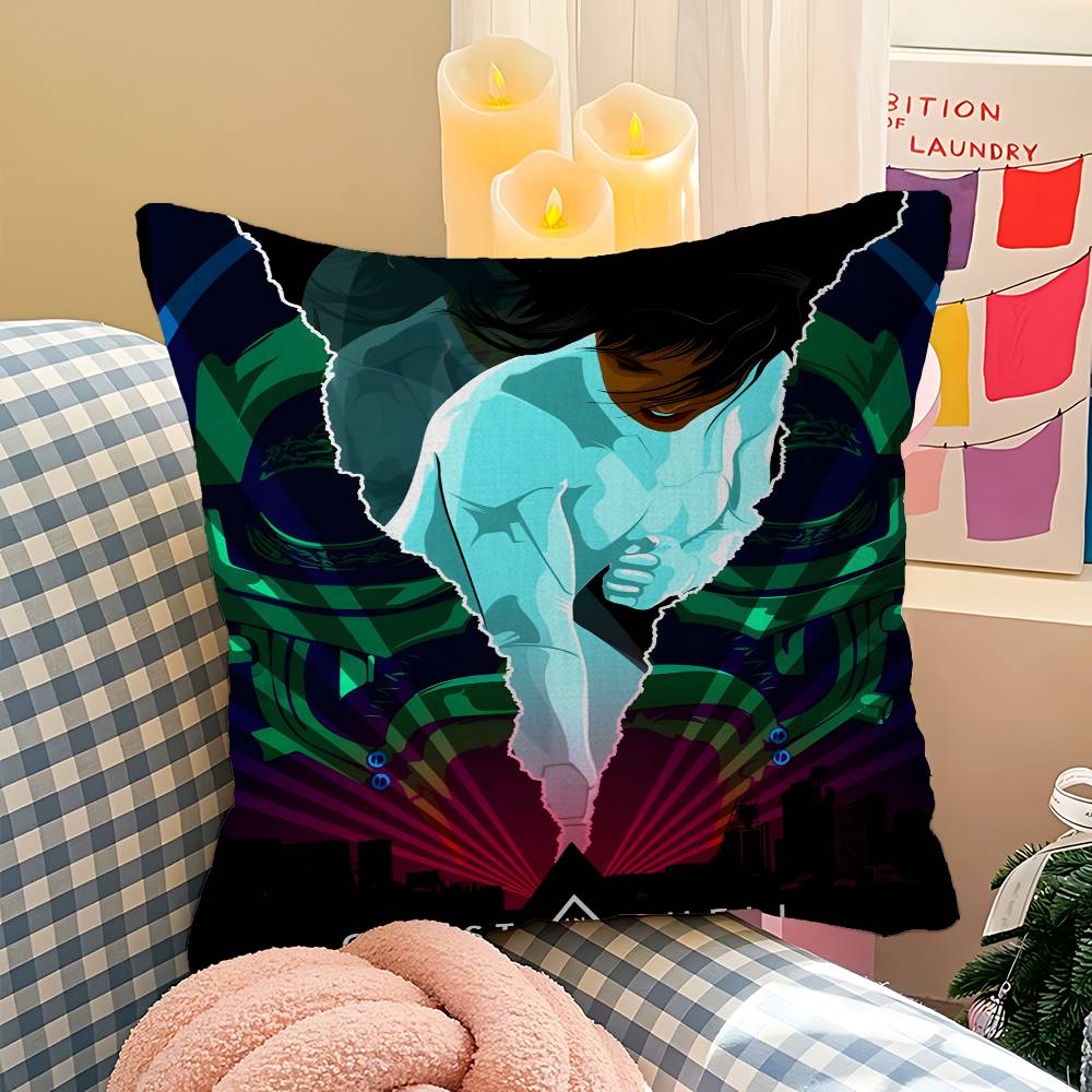 Anime G-Ghost In The Shell Cool Pillow Case Cushion Cover Car Throw Pillow Case For Sofa Car Christmas Gift 40x40cm 45x45cm