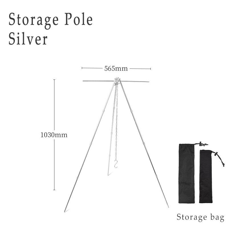 Outdoor Cooking Tripod Portable Aluminum Alloy Combination Burning Rack Camping Picnic Firewood Hanging Pot Rack Grill Tool