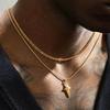 Stainless Steel Cross Star Mans Diamond Pendant Necklace for Men and Women Double Pendant Necklace Daily Wear Hiphop Punk Design