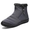 Fashion New Winter Warm Women's Snow Boots with Side Zipper Non Slip Waterproof Ankle Boots Woman Plus Size Faux Fur Lined Cotton Shoes
