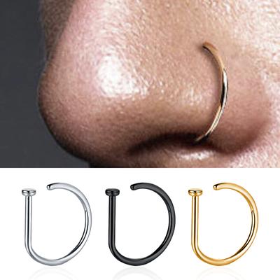 Nasenringe D-Form Hoop Stud Ohrknorpel Piercing Edelstahl Nasenloch Schmuck für Frauen Körper