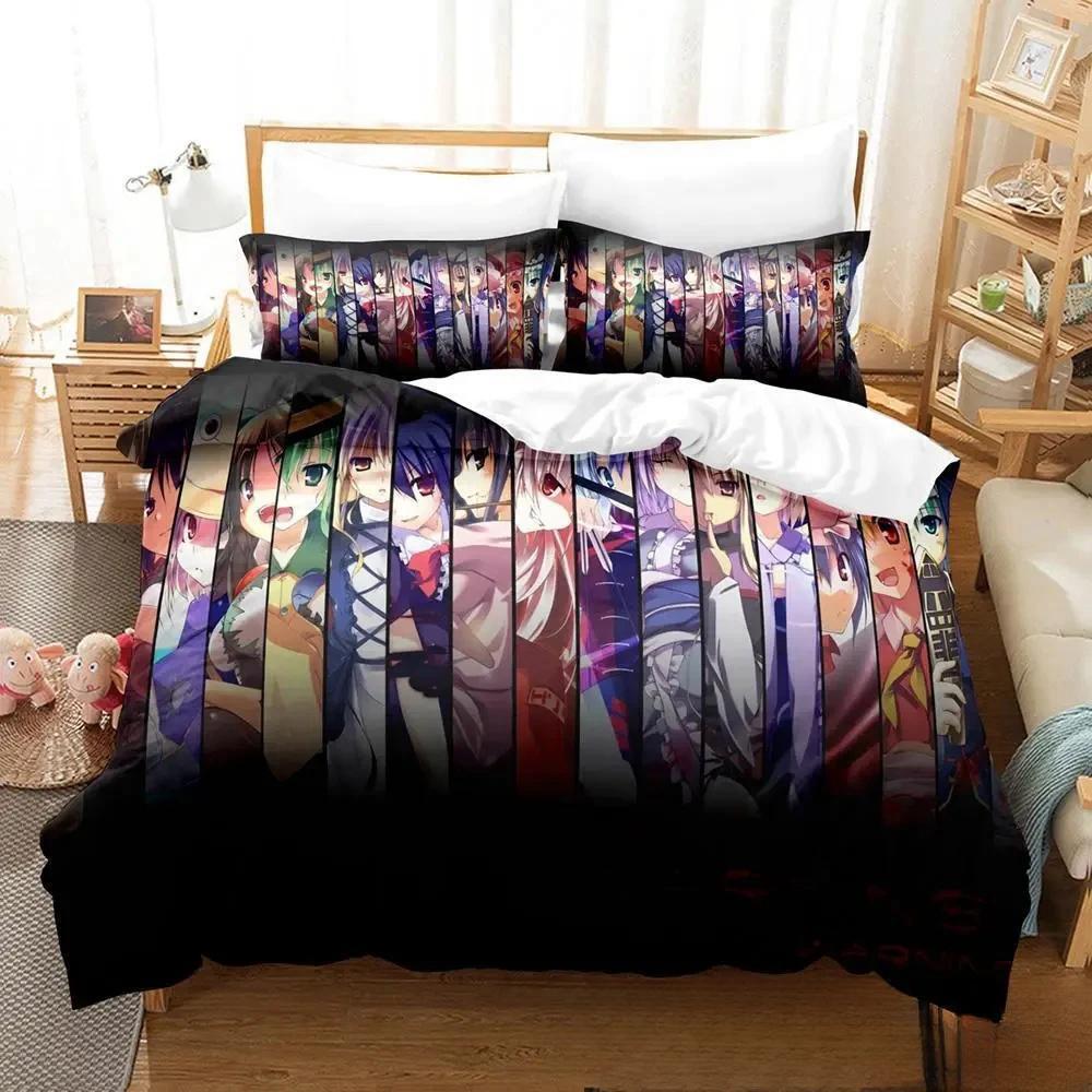 3D Print Anime Game Touhou Project Bedding Set Duvet Cover Bed Set Quilt Cover Pillowcase Comforter King Queen Size Boys Adult