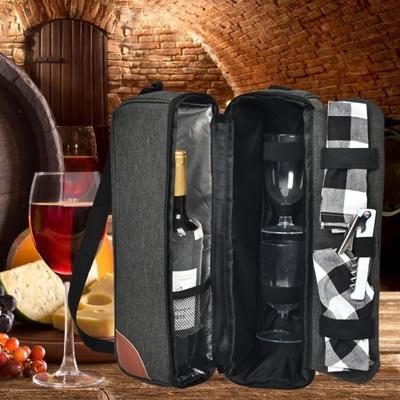 Geantă Răcitor Vin Durabilă cu Capacitate Mare, Protectoare, Susține 2 Sticle, Geantă Vin cu Mâner, Transportor Sticle de Vin pentru Acasă