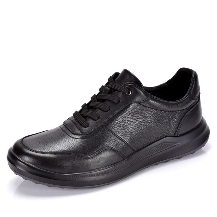 Men's Genuine Leather Lightweight White Casual Shoes - Versatile Soft Sole Sporty Sneakers