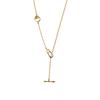 Classic Copper-Plated 18K Real Gold Pig Nose Simple Ot Buckle Long Chain Trendy Temperament Versatile Necklace