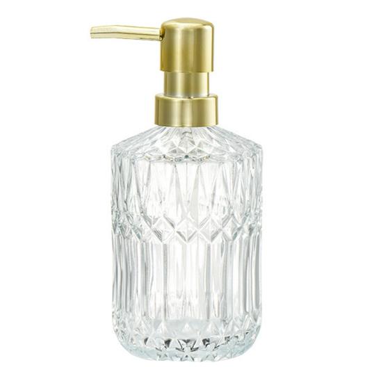 Glass Lotionflaske Sklisikker Bunn Gjennomsiktig Design Stor Kapasitet Flytende Dispenser Hjemmetilbehør