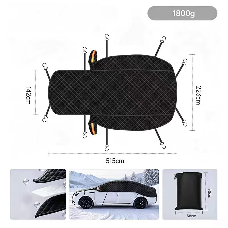 Magnetic Car Windshield Snow Cover, Winter Ice Frost Shield with Side Window & Mirror Protector, Universal for Sedan, SUV