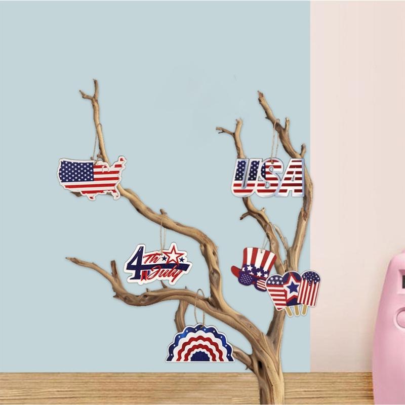 9PCS Independence Day Star Hangings Decorative Ornament Perfect for Enhancing Holidays Spirit in Homes and Party Venues