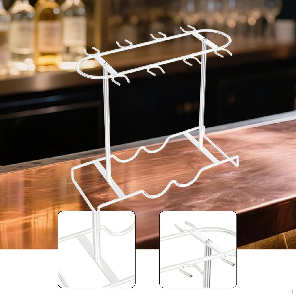 Countertop Glass Holder Organizer Tabletop Goblets Storage Rack for Kitchen Accessories