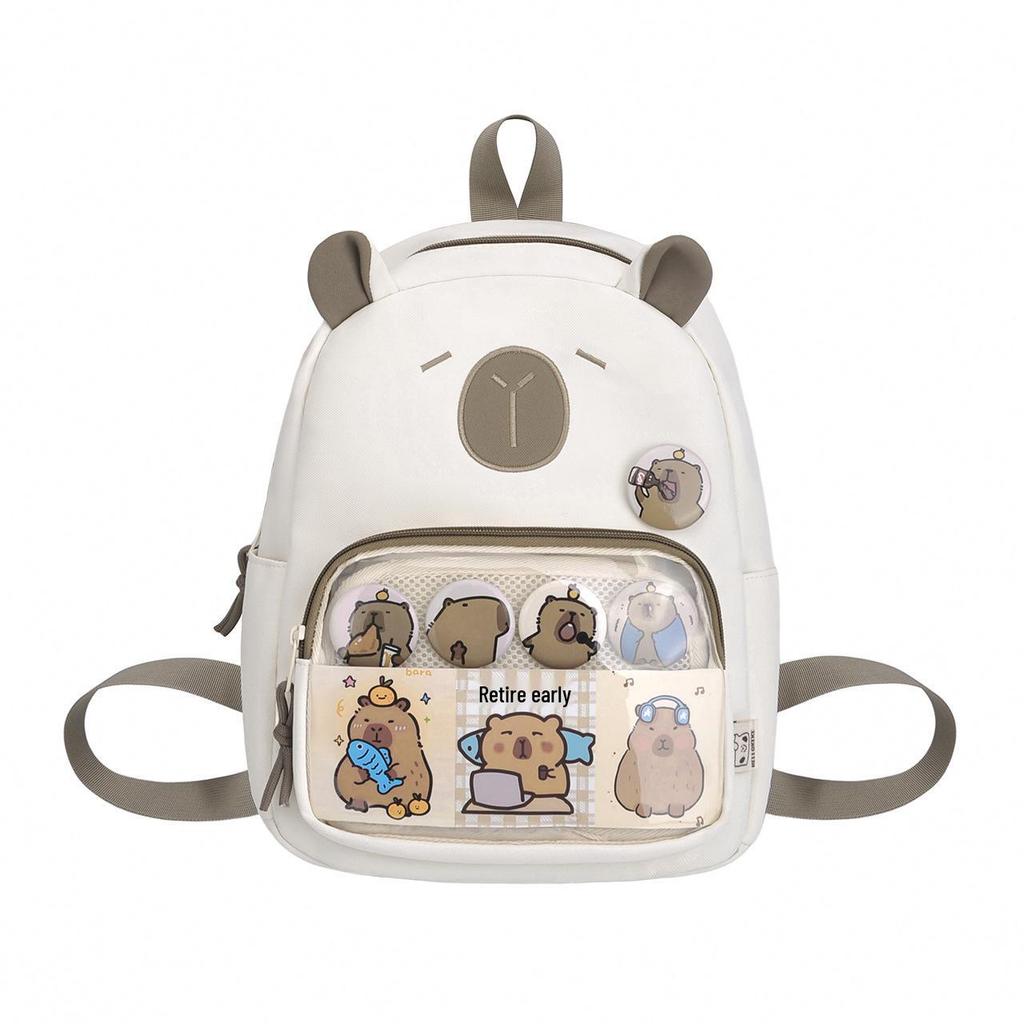 High-Capacity Capybara Backpack - Japanese Cartoon Schoolbag for Students and Travel