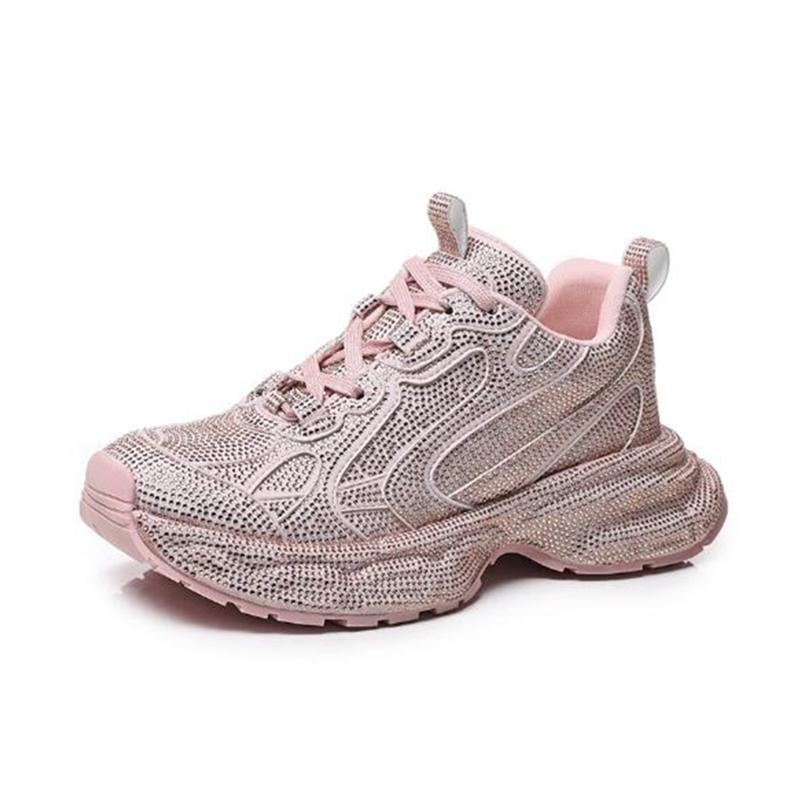 Fashion AIYUQI Women Sneakers Sheepskin 2025 New Rhinestone Rashion Women Flat Casual Shoes Large Size Sneakers For Women