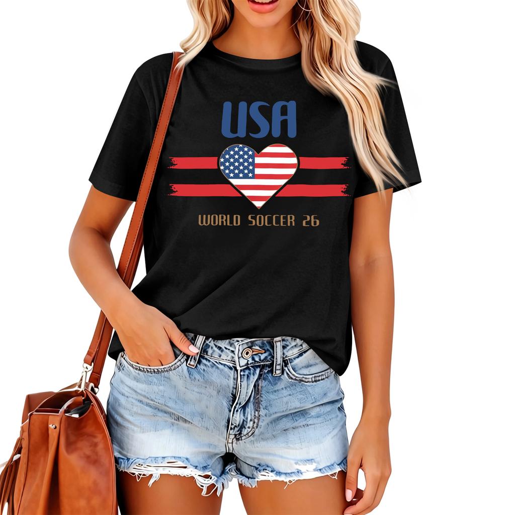 Women's Casual Letter Print Short Sleeve T-Shirt for Everyday Wear