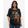 3D Printed Women's Round Neck Tiger Pattern T-shirt Multifunctional Summer Fresh Women's Version T-shirt Breathable Machine Wash Outdoor Top