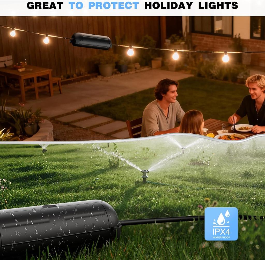 Outdoor Extension Cord Safety Cover with Waterproof Seal Electrical Connection Box Protect Outlet,Plug,Socket,Decoration Light