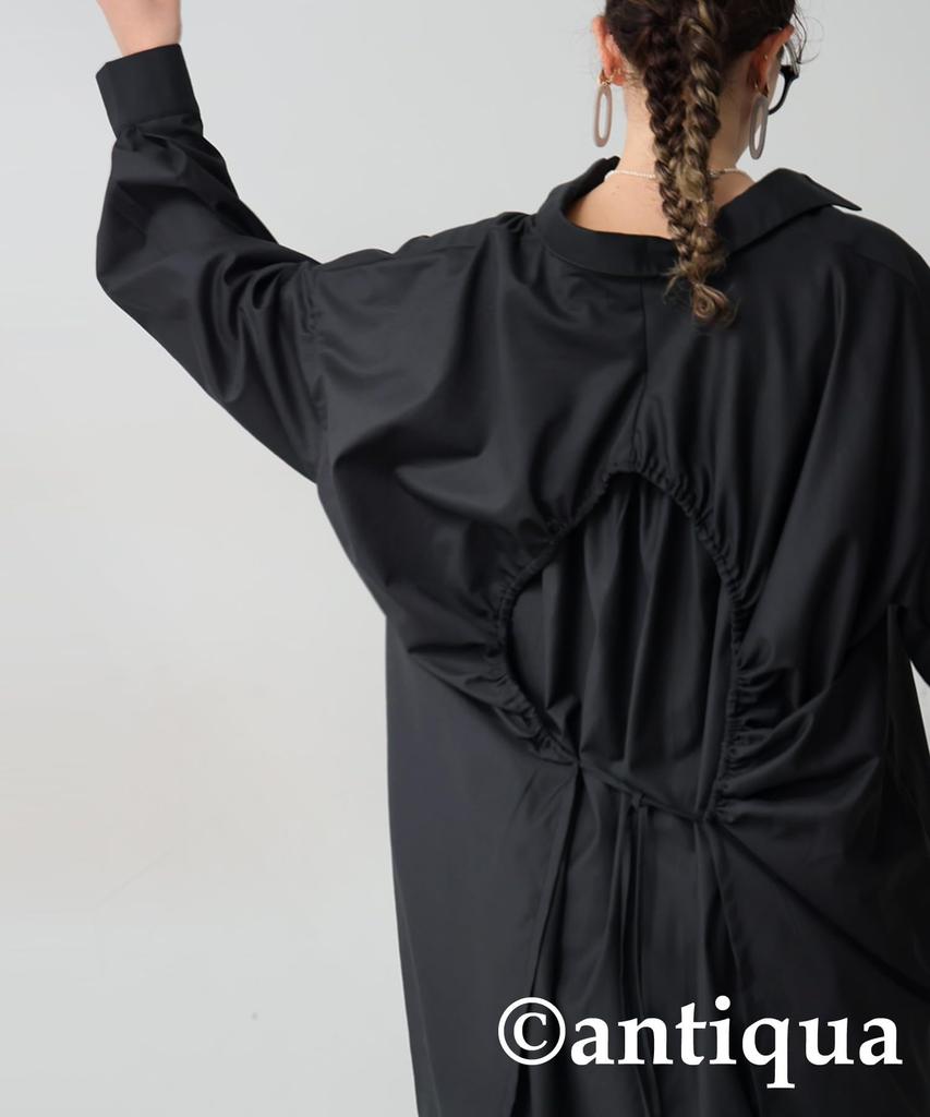 antiqua Women's Drawstring Gathered Shirt, PK-01175, One Size 05, Black
