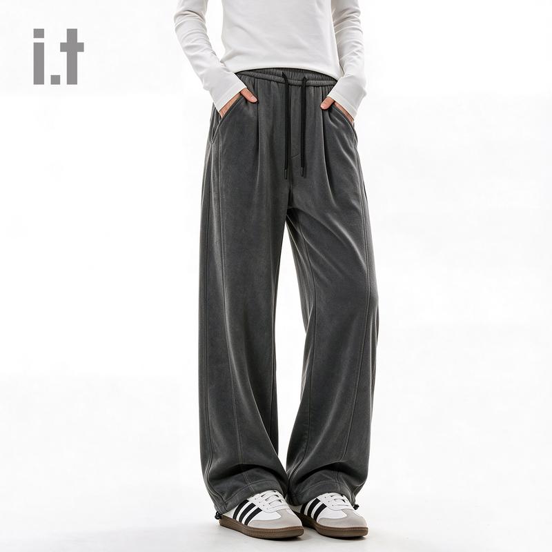 CHOCOOLATE Unisex Wide-Leg Clean-Fit Streetwear Jeans