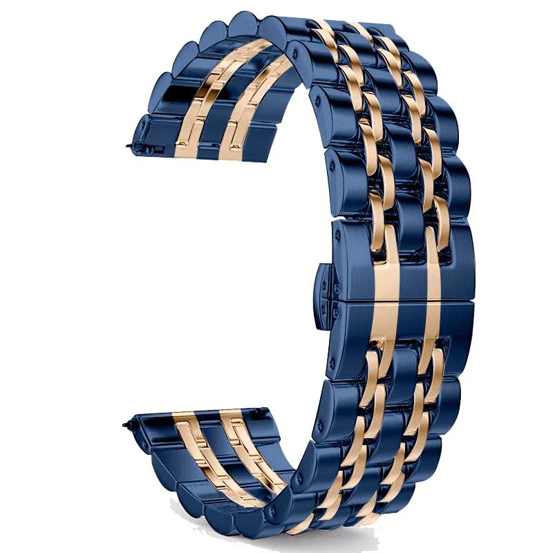 Stainless Steel band For Samsung Galaxy watch 6/5/4/Classic metal link bracelet amazfit GTS-GTR-4-3-mini-bip 3 20mm 22mm strap