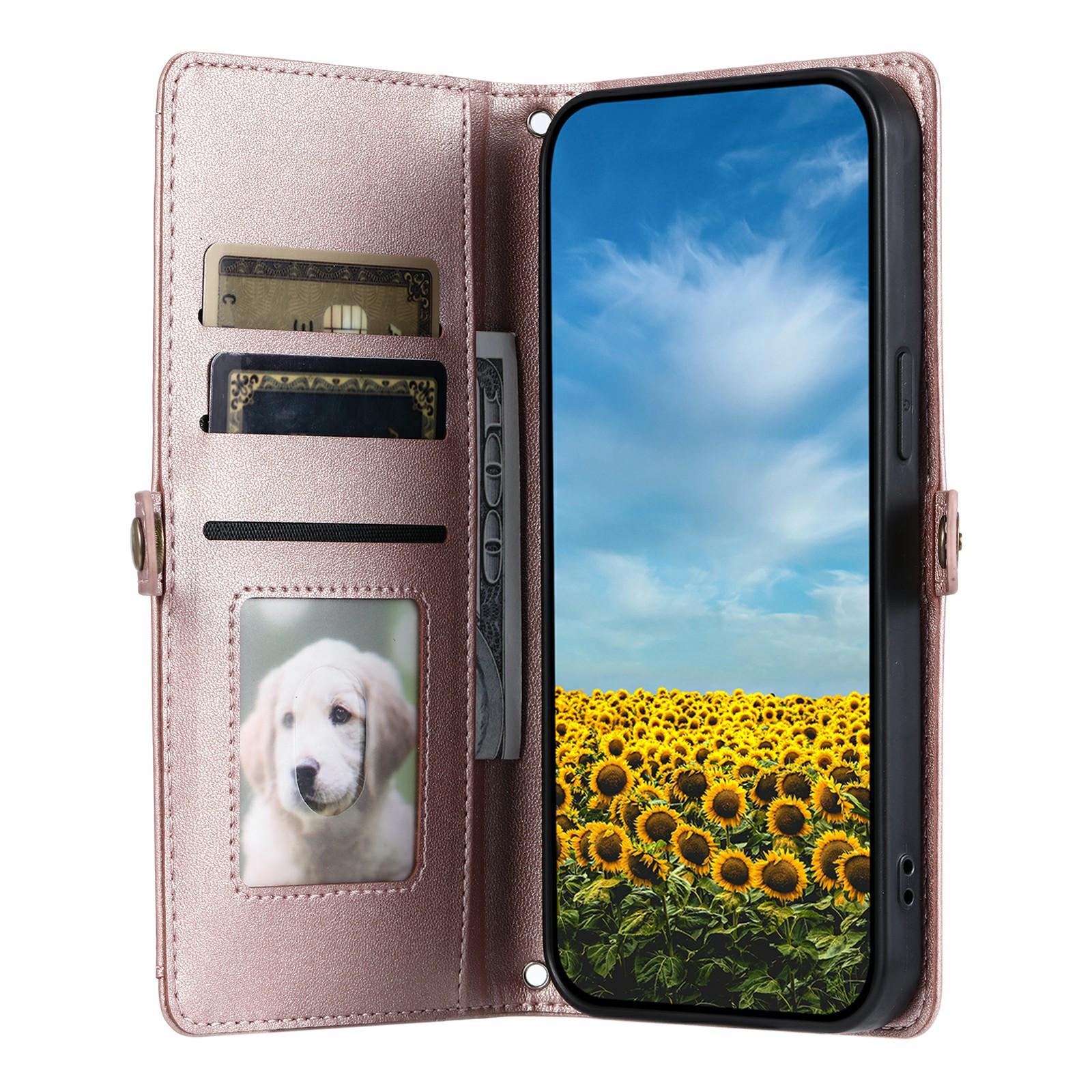 

For Motorola Moto G75 5G Leather Case Wallet Stand Phone Cover with Straps Purple