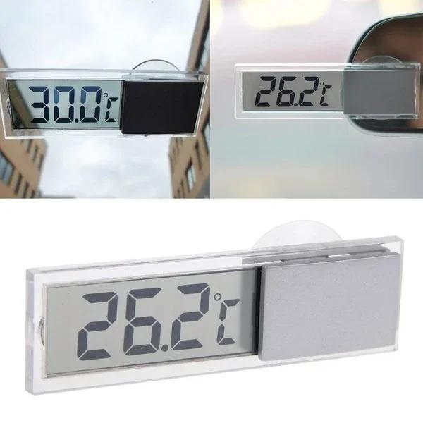 1PC Vacuum Cup Type Car Thermometer Car Mounted Temperature Gauge Transparent LCD Display Car Thermometer