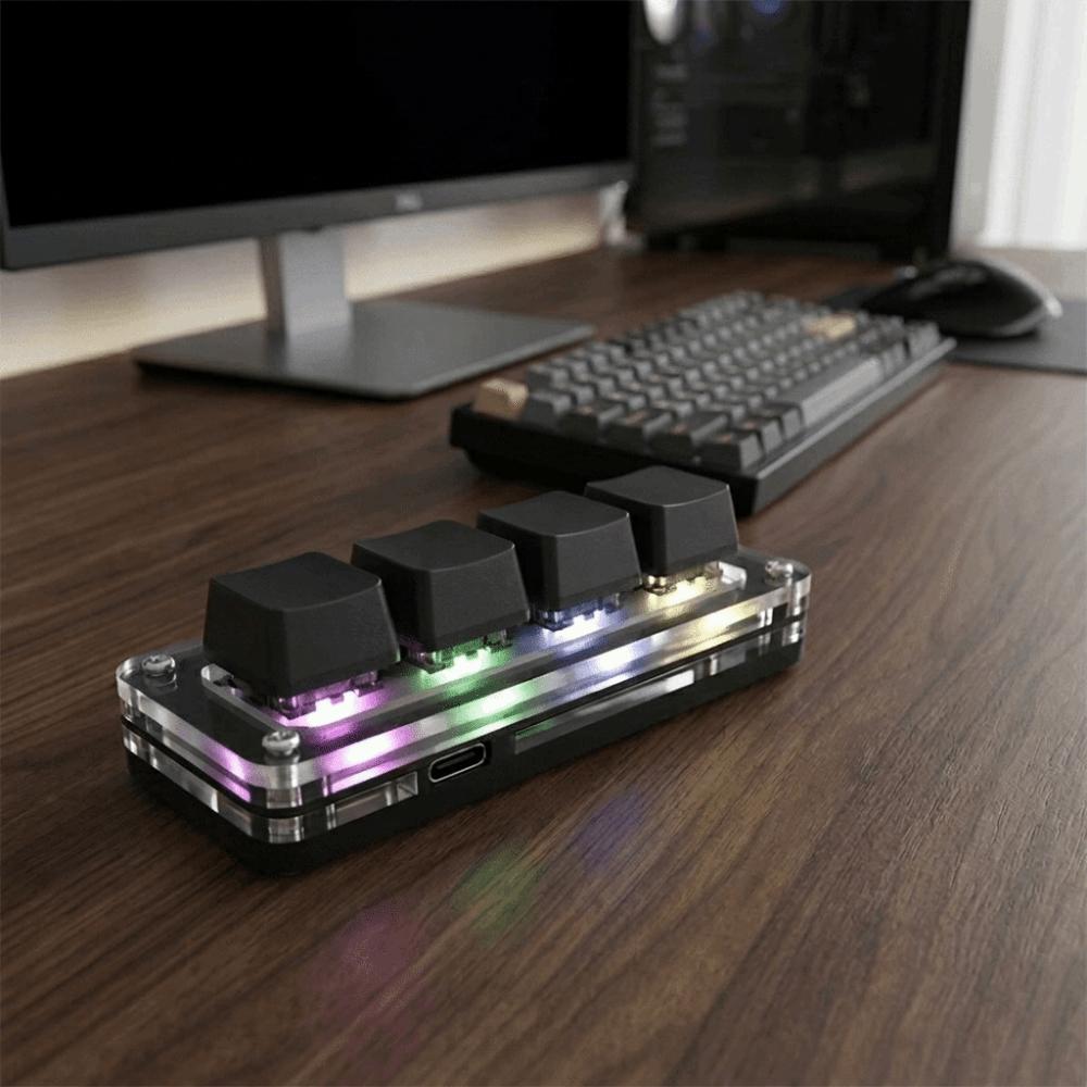 1/1 Keys Programming Keyboard Select Copy Paste Hot Key Mini Keyboard RGB Light 1 Control Knob Custom Keyboard for E-sports