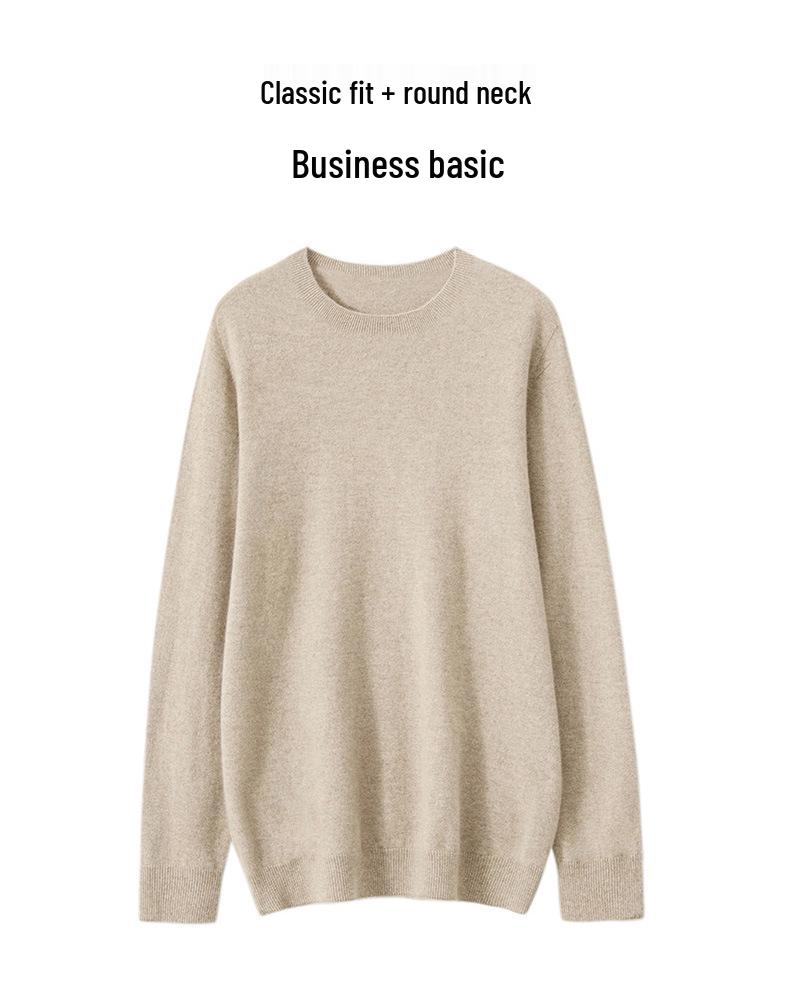Herren Kaschmir Rundhals-Pullover: Vielseitiger Herbst/Winter Strickpullover