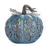Halloween Pumpkin Light Hand-Carved Vine Hollow Decorative Lamp Resin Lighted Pumpkin with Flickering LED Candlelight Effect for Halloween
