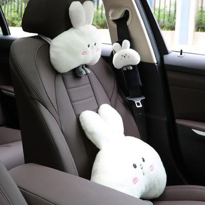Headrest Pillow Detachable Neck Rabbit Shape Car Comfortable Waist Shoulder Protective Pillow