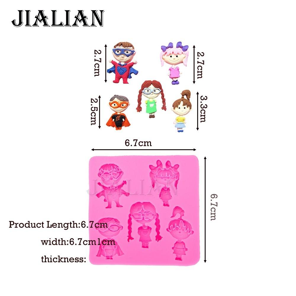 Cartoon Silicone Mold Gumpaste Chocolate Candy Clay Molds Boy Girl Cupcake Fondant Cake Decorating T