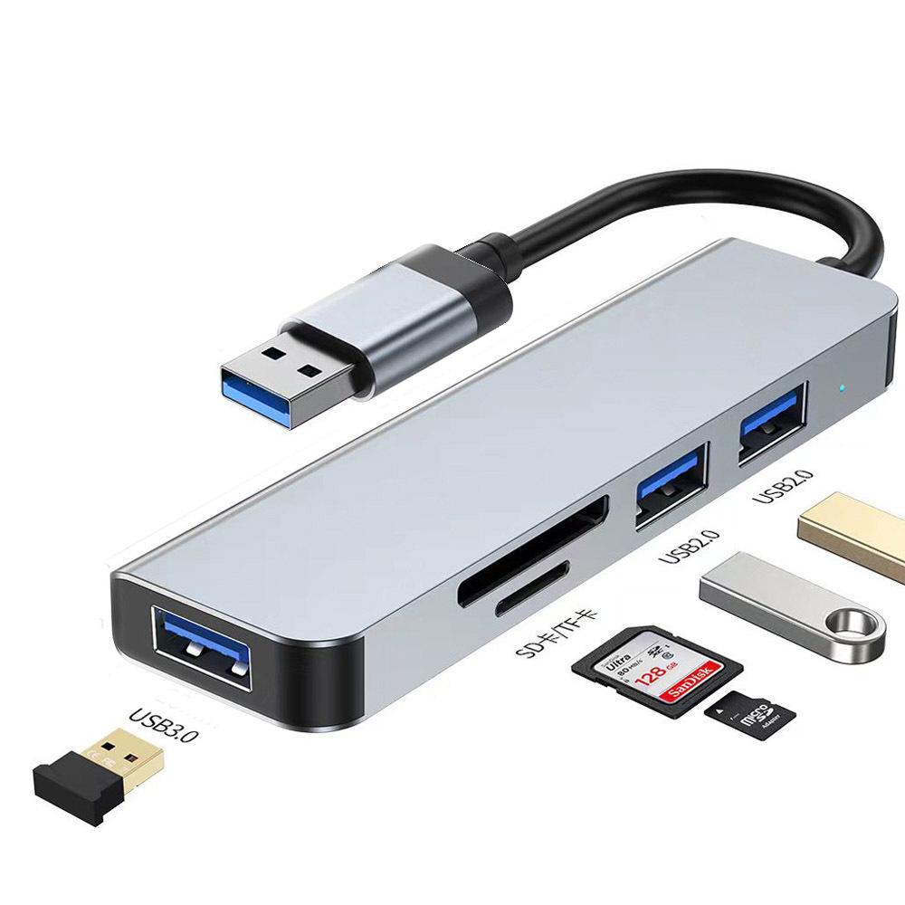 

5 в 1 USB C Hub для ноутбука с портами USB 3.0, кардридером, адаптером HDMI Ethernet, многопортовой док-станцией usb
