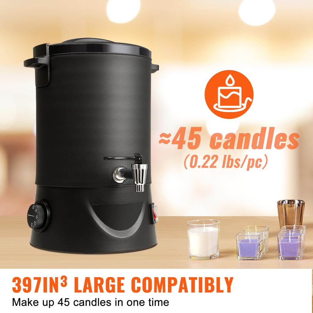 SucceBuy 6.5L 10L Wax Melter for Candle Making Large Electric Wax Melting Pot Easy Pour Spout 9-Level Temperature Control