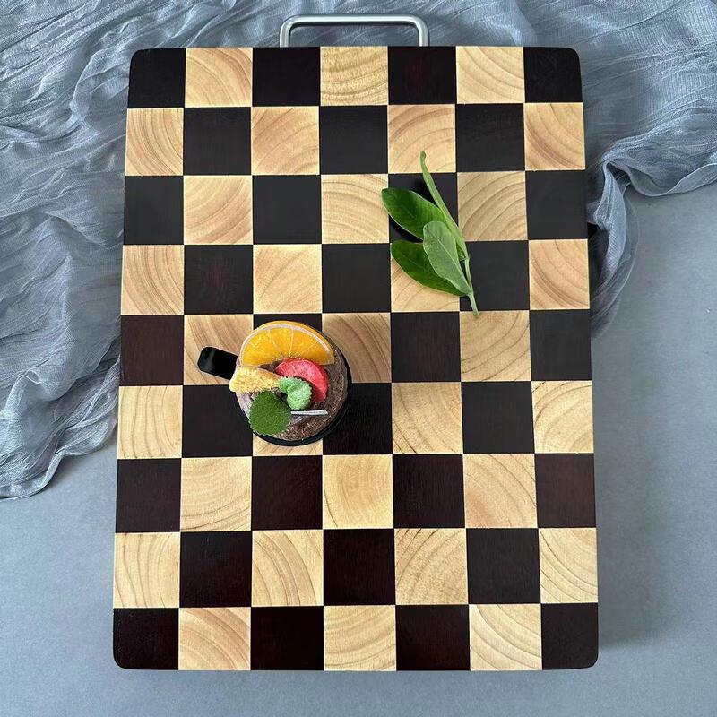 Rubberwood Checkerboard Cutting Board