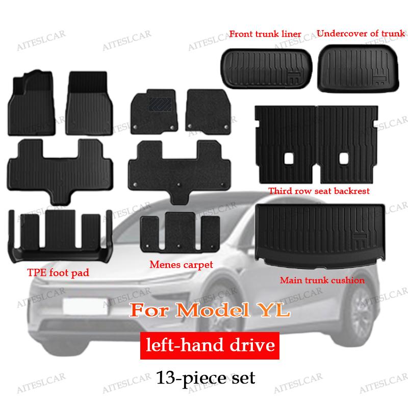 AITESLCAR For Tesla Floor Mat Model YL 2026 Car Trunk Mat Set Luggage Mat TPE Waterproof Anti-Slip Set LHD&RHD Floor Liner Mat