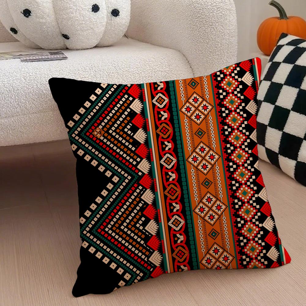 Chinese-Style Scroll Pattern Traditional Culture Cushion Cover Throw Pillow Cover Hidden Button Durable Polyester Chair Cushion
