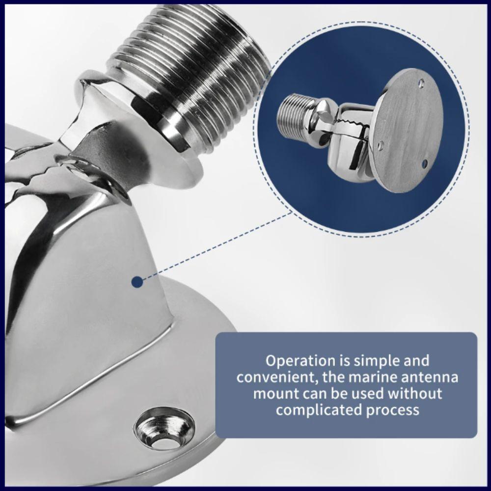 316 Stainless Steel Ratchet Antenna Mount Adjustable Antenna Mount  Marine Accessories
