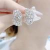 925 Silbernadel Voll Diamant Lila Zirkon Hohle Ohrringe: Einzigartiges High-End-Design für Frauen