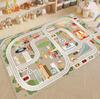 Playful City Traffic Route Carpet Living Room Bedroom Rug Interactive Rug Kid Playmat Parent-child Activity Rug Birthday Gift