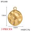 3PCS/LOT CARLIDANA Handmade Gold Plated Stainless Steel Charms, Sun Star Flower Butterfly Pendants for Bracelet Necklace Making