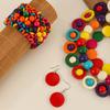 African Jewelry Set Bohemian Multi-layer Colorful Wooden Beads Beaded Necklace Earrings Bracelet For Women Party Accessories