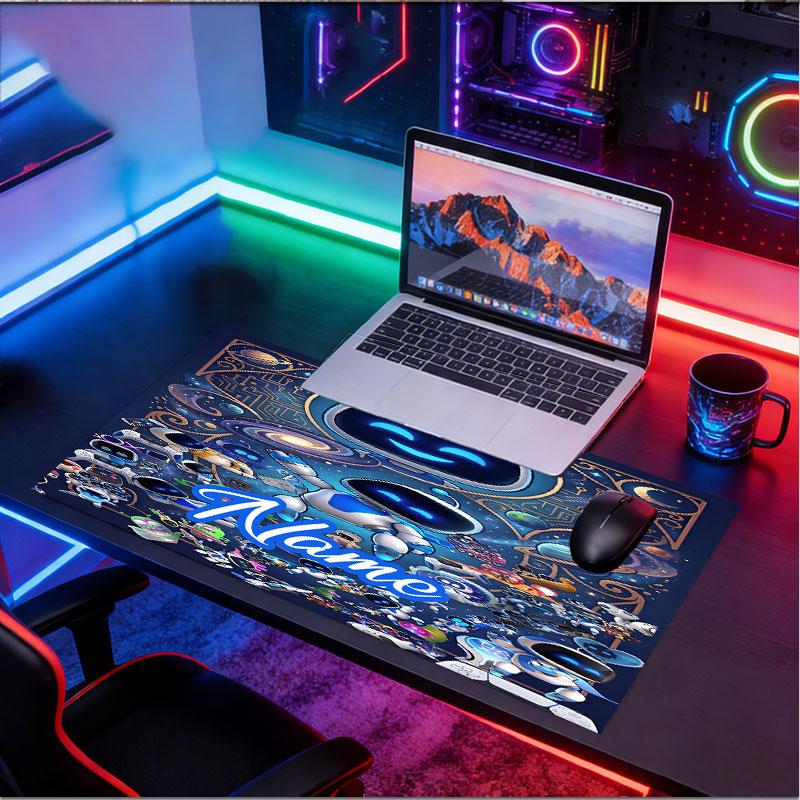 Mousepad Personalizat cu Nume și Model Cosmic Bot Crew, Covoraș pentru Birou Laptop PC, Covoraș Decorativ pentru Birou Acasă, Pad Tastatură Cadou