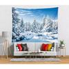 Loccor Winter Snow Forest Tapestry White Alps Mountain Winter Scene Tapestry 80" x 60" Snowy Woodland Landscape Taptries Wall Hanging for Bedroom