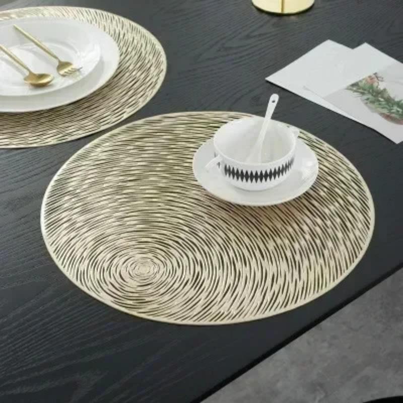 Household Fashion Supplies Table Mats Coasters Pad Round PVC Placemat Mats Heat Resistant Wear Resistant Non - Slip Table Pad