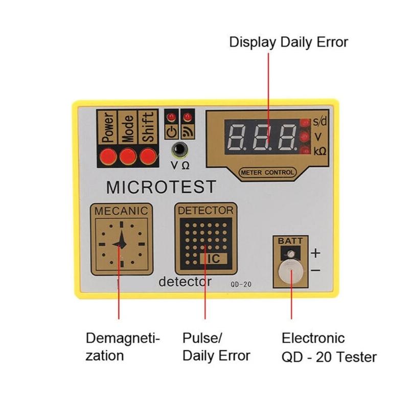 Electronic Meter Movement Tester And Battery Pulse Checker Testing Suitable For Watch Repair With Demagnetizer Function