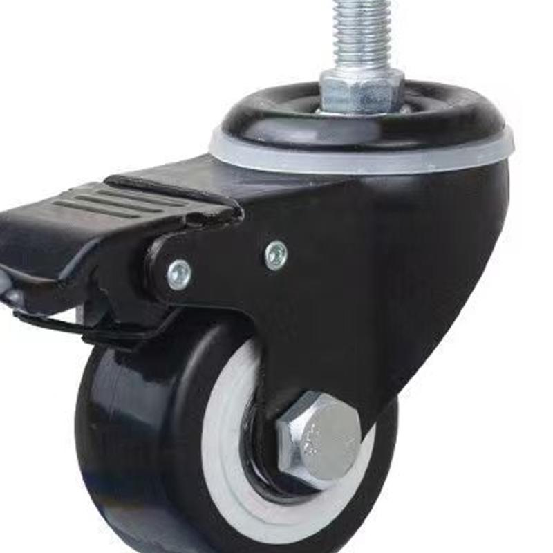 Noiseless Movement Furniture Casters 50kg Load Capacity Resistant Quiet Slide Casters PU Wheel for Commercial Use