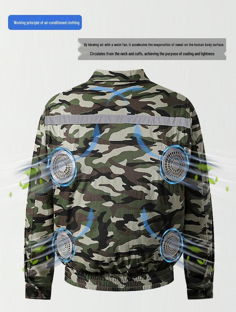 Summer Cooling Suit: Four-Fan Reflective Sun Protection Workwear