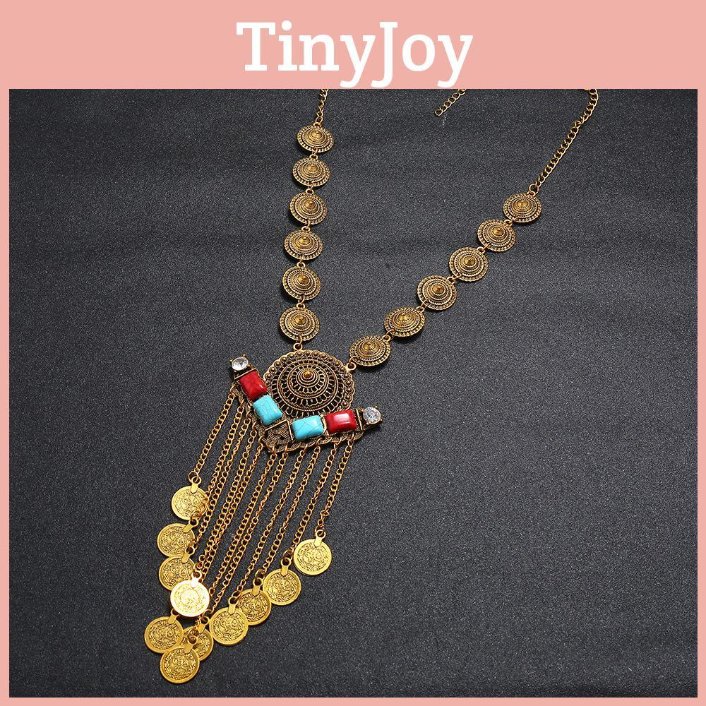 Vintage Water Wave Chain Necklace With Crystal Pendant For Women