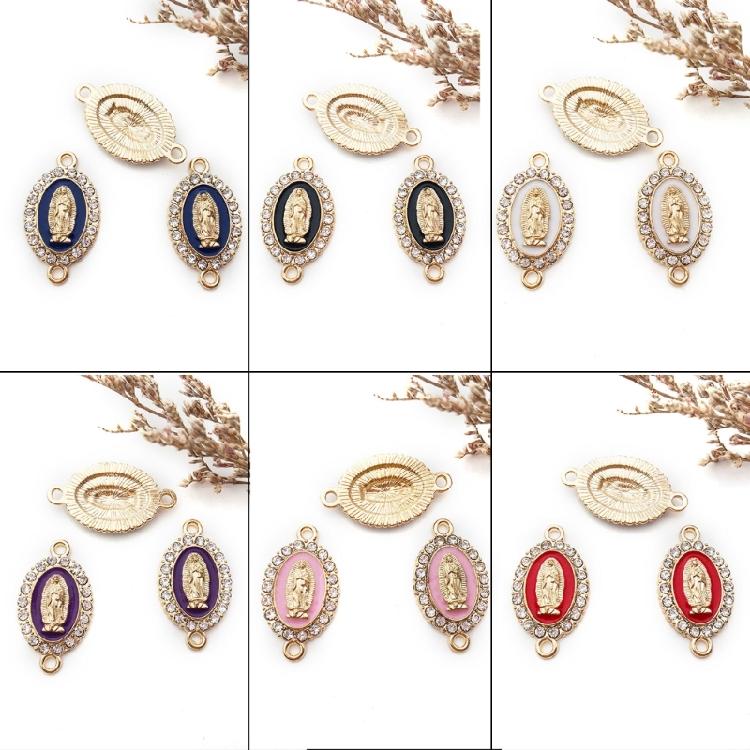 Zinc Alloy Charms Ellipse Virgin Mary Charms Pendant For DIY Fashion Necklace